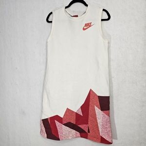 Nike Geometric Print Fleece Sleeveless Dress Medium